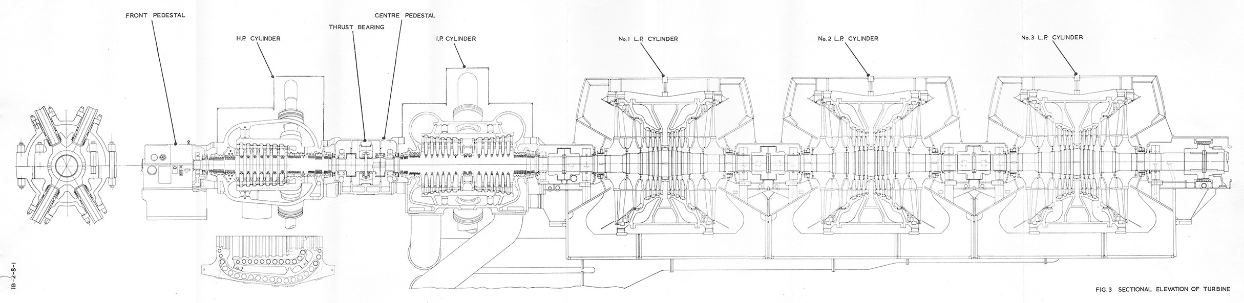 Sectional Elevation of Turbine - From the Station Manual