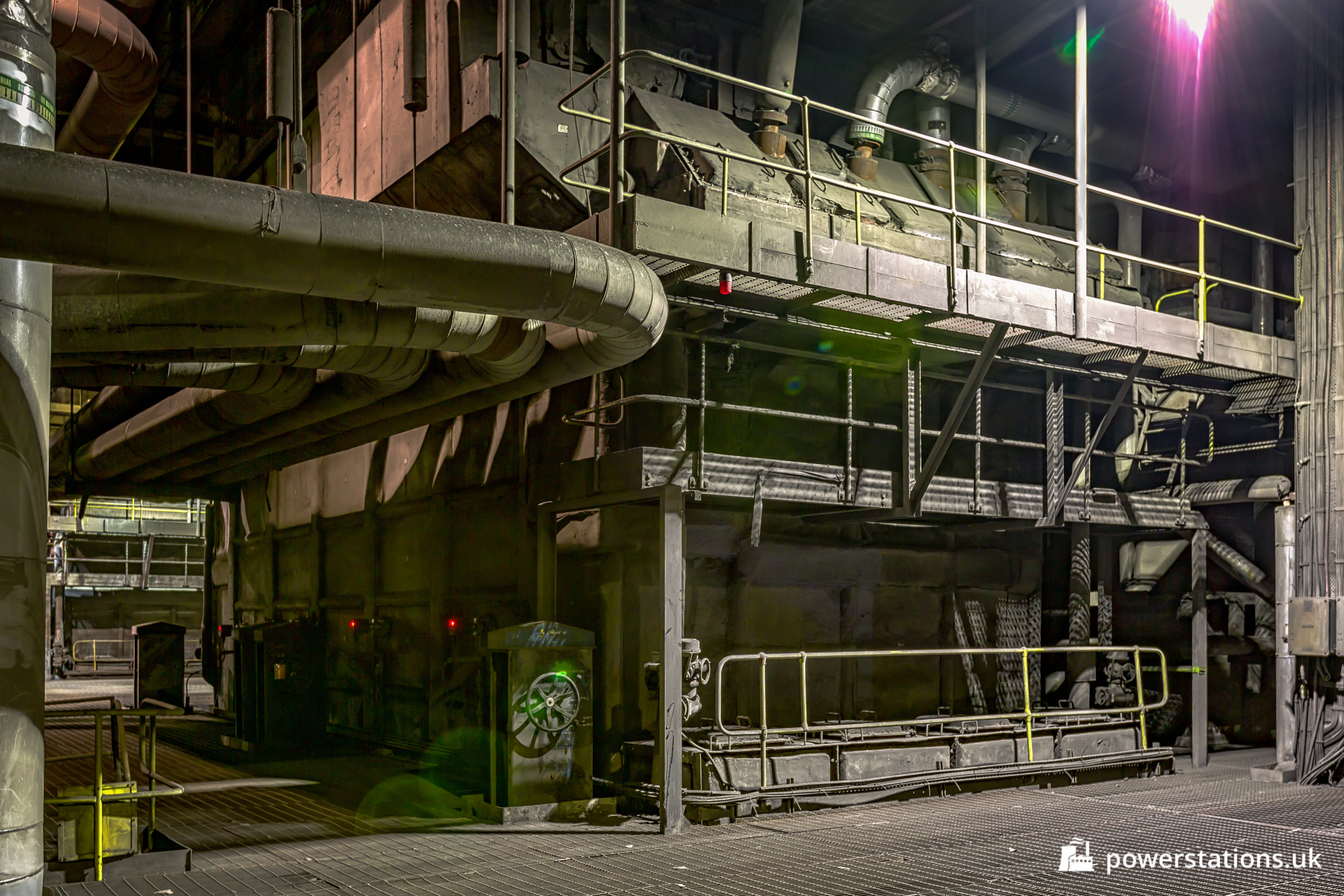 One of the three Babcock and Wilcox Boilers