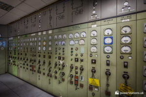 Old panels in the main control room