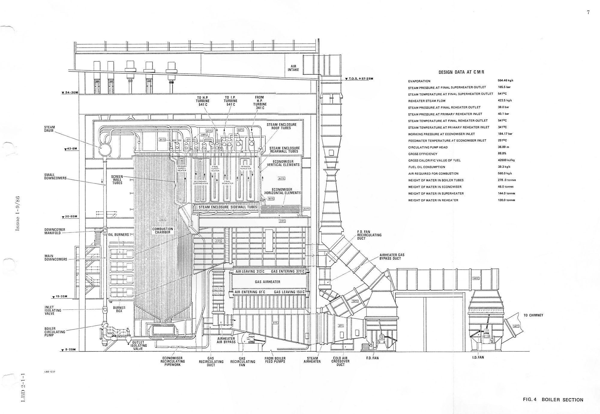 Section through boiler