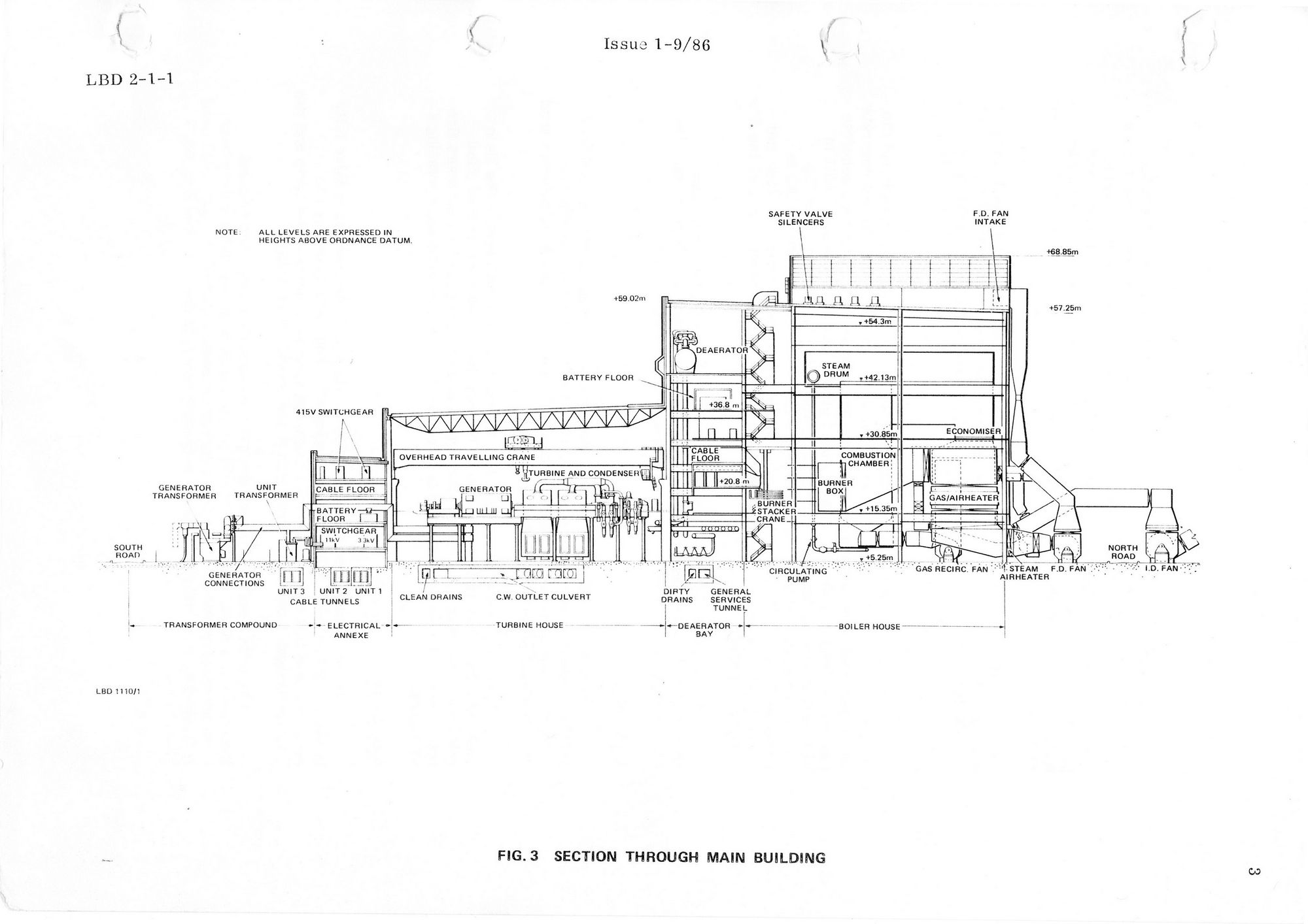 Section through main building