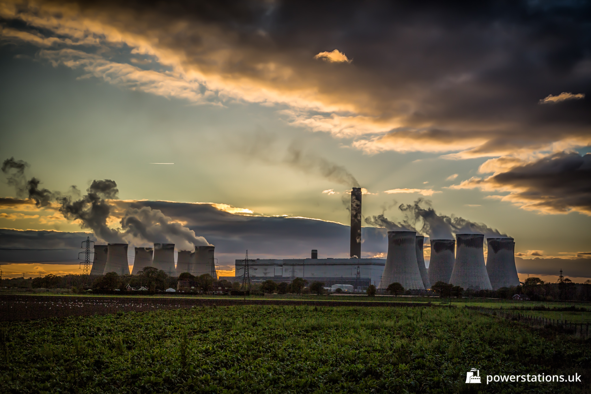 Drax Power Station at sunset