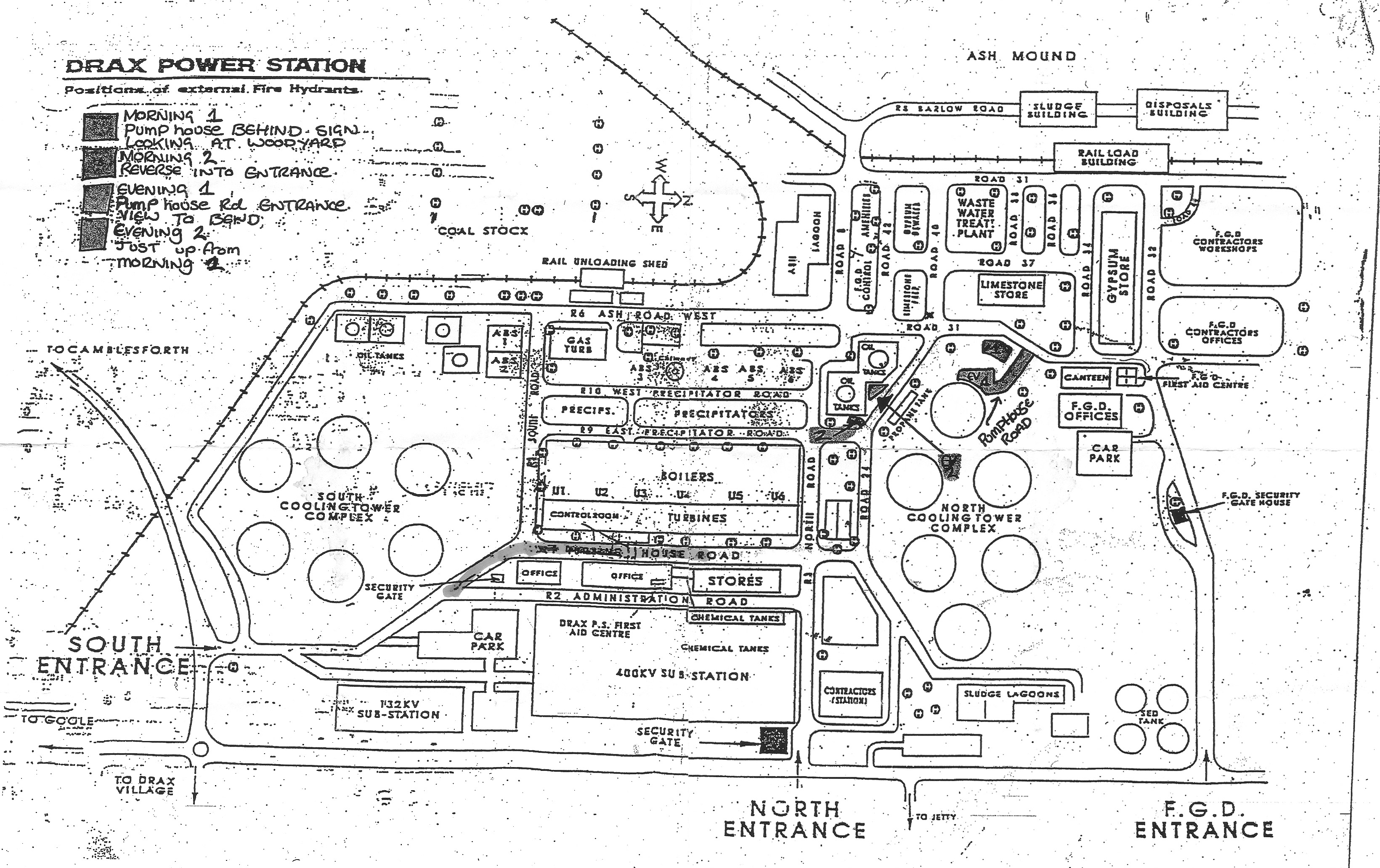 Drax power station site plan - date unknown