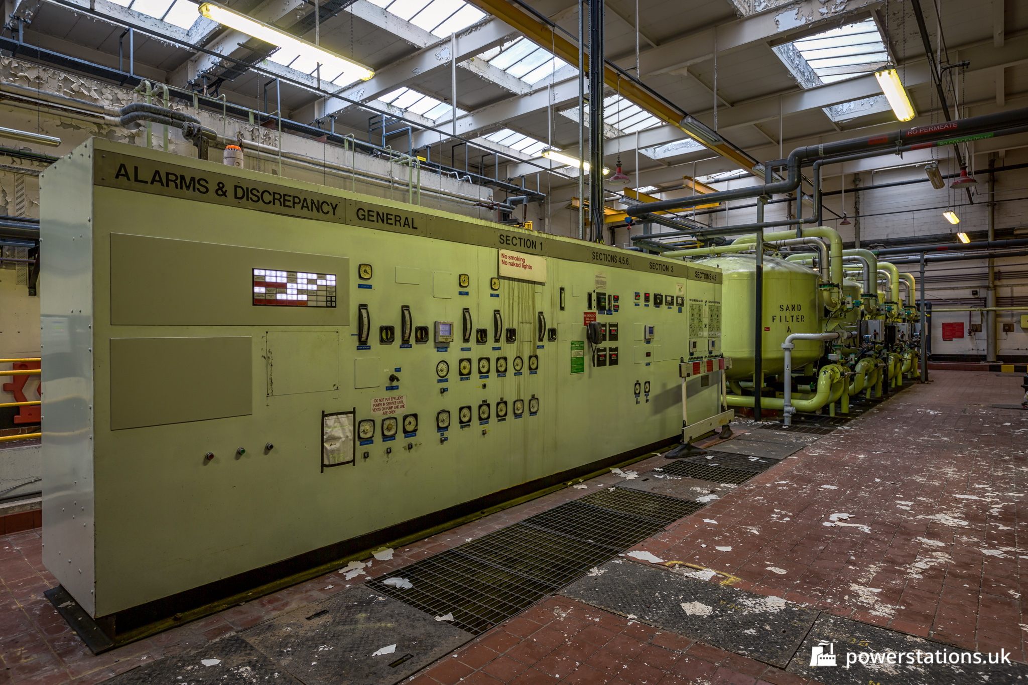 Water treatment control board and sand filters