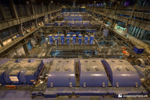 Turbine hall with Unit 1 in the foreground