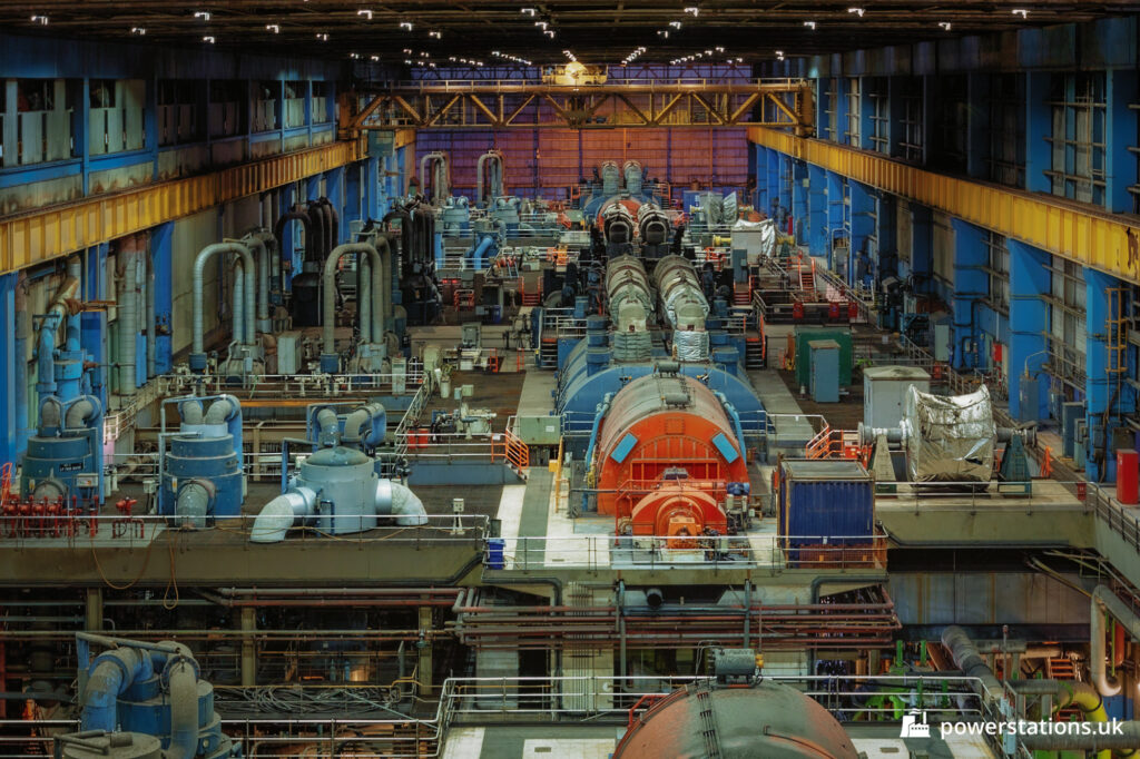 Overview of turbine hall from crane