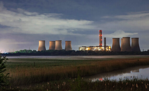 Exterior of Fiddlers Ferry Power station and cooling towers